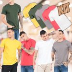 Kit 5 Camisetas Masculinas Básicas 100% Algodão Penteado