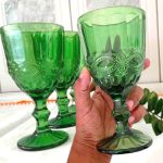 Jogo de Copos de Vidro Verde 330ml 6 Peças – Haus Empire Lace