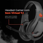 Geonav Headset Gamer Thunder Light, RGB, 7.1 Virtual, Driver 50mm