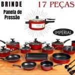 Conjunto Panelas 17 Pc Antiaderente Brinde Panela Pressão
