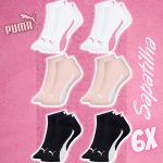 Kit 6 Pares Meia Puma Sapatilha Esportiva Cano Curto Feminina Adulto