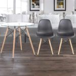 Mesa de Jantar 4 Lugares Tampo de Vidro – Otello com 2 Cadeiras Pé Palito Assento