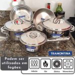 Jogo de Panelas Tramontina Solar em Aço Inox