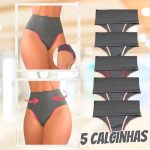 Kit 5 Calcinha Modeladora Cós Alto