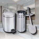 Kit Lixeira aço inox 3 litros + 1 escova Sanitária Travel Max