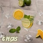 Jogo de Taças para Água Vidro 6 Peças 365ml