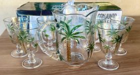 Conjunto de Jarra 1,5L e Copos 230ml de Vidro Haus Coqueiro