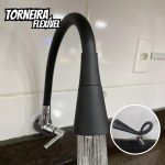 Torneira Preta Flexível Para Parede Gourmet 2 Jatos
