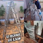 Escada Articulada de Alumínio Multifuncional 12 Degraus 4×3 Multifuncional – Garden Life