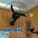 Ventilador de Parede Oscilante, 3 Pás Premium, Preto, 60cm, Bivolt, Ventisol