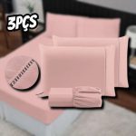 Jogo de Cama Casal Percal 400 Fios Ponto Palito 03 Peças