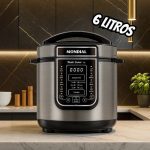 Panela de Pressão Elétrica Digital 6L, Mondial, Preto/Inox, 1000W, 110V