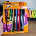 Canetas Coloridas Bic Cristal Fashion 12 Cores Vibrantes, Ponta Esferográfica Média de 1.2mm