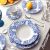 Aparelho de Jantar Sobremesa e Chá 20 Peças Tramontina de Porcelana Azul Redondo Algarve