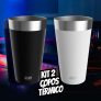 Copo Térmico Kup – Kit 2 copos, Preto e Branco, Sem Tampa, 473ml