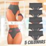 Kit 5 Calcinha Modeladora Cós Alto