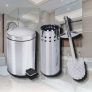 Kit Lixeira aço inox 3 litros + 1 escova Sanitária Travel Max