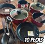 Jogo De Panelas Antiaderente Com 10 Peças