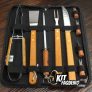 Kit Churrasco Faqueiro Aço Inox + Estojo