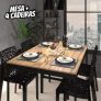 Mesa 120×60 De Jantar + 4 Cadeiras Gruvyer Estilo Vintage