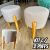 Kit 2 Puff Banquinho Redondo Decorativo Thor em Linho