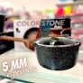 Panela 18 cm ColorStone de alumínio com antiaderente e tampa de vidro, Wooden