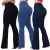 Kit 03 Calças Flare Feminina Jeans Escura Modelagem Empina Bumbum Lycra Cos Alto Boca de Sino